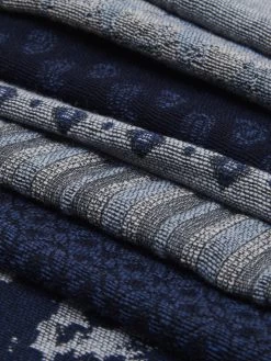 Federico (grey/blue) - Warm And Soft Italian Scarf From Wool Blend -Fratelli Orsini Shop RS237 blue 3