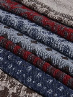 Federico (red/blue) - Warm And Soft Italian Scarf From Wool Blend -Fratelli Orsini Shop RS237 red 3