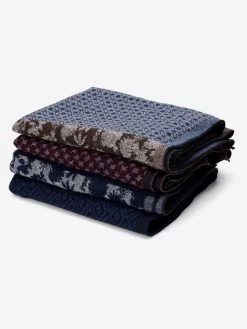 Federico (red/blue) - Warm And Soft Italian Scarf From Wool Blend -Fratelli Orsini Shop RS237 red 4