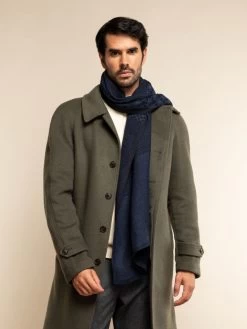 Bruno (blue) - Warm And Soft Italian Scarf From Wool Blend -Fratelli Orsini Shop RS241 blue 6
