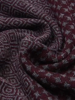 Bruno (grey/red) - Warm And Soft Italian Scarf From Wool Blend -Fratelli Orsini Shop RS241 red 2