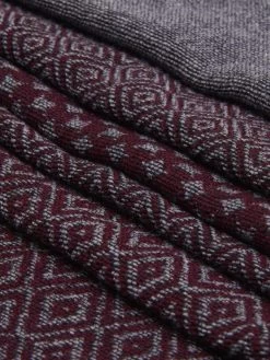 Bruno (grey/red) - Warm And Soft Italian Scarf From Wool Blend -Fratelli Orsini Shop RS241 red 3