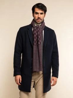 Bruno (grey/red) - Warm And Soft Italian Scarf From Wool Blend -Fratelli Orsini Shop RS241 red 5