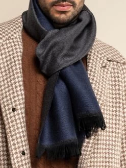 Romeo (blue/grey) - Warm And Soft Scarf From 100% Wool 21 Romeo (blue/grey) - Warm And Soft Scarf From 100% Wool -Fratelli Orsini Shop RS254 blue 7