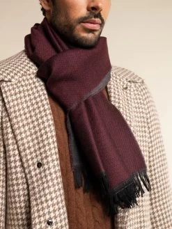 Romeo (red/grey) - Warm And Soft Scarf From 100% Wool -Fratelli Orsini Shop RS254 red 7