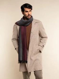 Romeo (red/grey) - Warm And Soft Scarf From 100% Wool -Fratelli Orsini Shop RS254 red 9