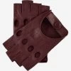 Rossana (cordovan) - Italian Fingerless Lambskin Leather Driving Gloves