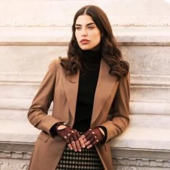 Rossana (cordovan) - Italian Fingerless Lambskin Leather Driving Gloves -Fratelli Orsini Shop Rossana 3 d542031f c43d 4127 9bb7 b34a0bfe7694