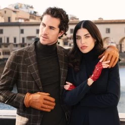 Rossana (red) - Italian Fingerless Lambskin Leather Driving Gloves -Fratelli Orsini Shop Rossana 5 e0492542 0854 4603 8d1c 8b7d35355462