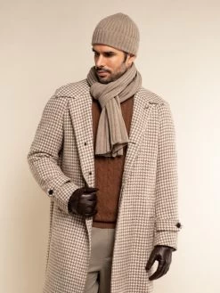 Napoli (brown) - 100% Cashmere Ribbed Scarf (unisex) -Fratelli Orsini Shop Scarf brown cashmere fratelli orsini 1