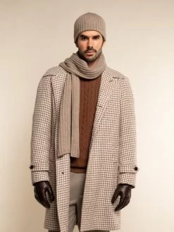 Napoli (brown) - 100% Cashmere Ribbed Scarf (unisex) -Fratelli Orsini Shop Scarf brown cashmere fratelli orsini 9