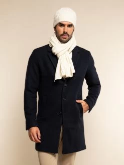 Napoli (cream) - 100% Cashmere Ribbed Scarf (unisex) -Fratelli Orsini Shop Scarf creme cashmere fratelli orsini 2