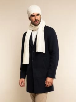 Napoli (cream) - 100% Cashmere Ribbed Scarf (unisex) -Fratelli Orsini Shop Scarf creme cashmere fratelli orsini 6