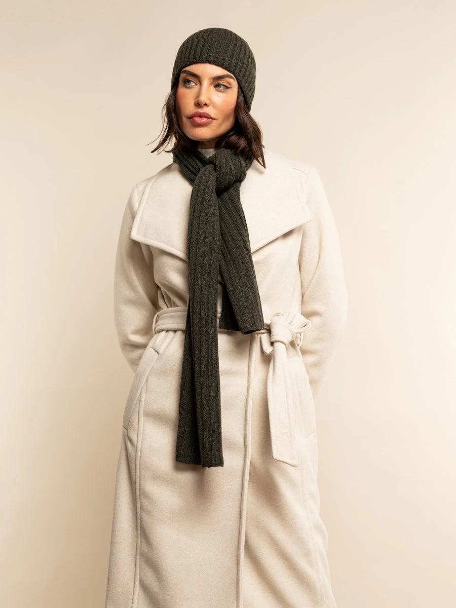 Napoli (dark Green) - 100% Cashmere Ribbed Scarf (unisex) 11 Napoli (dark Green) - 100% Cashmere Ribbed Scarf (unisex) - Image 11