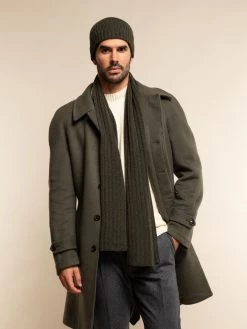 Napoli (dark Green) - 100% Cashmere Ribbed Scarf (unisex) 31 Napoli (dark Green) - 100% Cashmere Ribbed Scarf (unisex) -Fratelli Orsini Shop Scarf dark green cashmere fratelli orsini 8