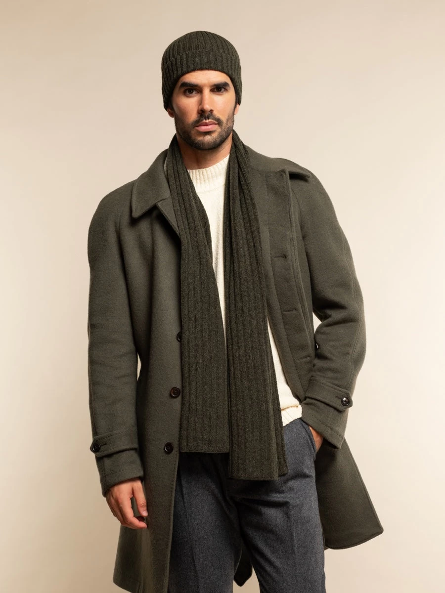 Napoli (dark Green) - 100% Cashmere Ribbed Scarf (unisex) 15 Napoli (dark Green) - 100% Cashmere Ribbed Scarf (unisex) - Image 15