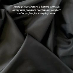 Elena (black) - Italian Silk Lined 16-button Length Leather Opera Gloves -Fratelli Orsini Shop Silk lining black 93