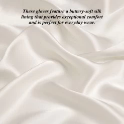 CS4362 (ivory) - Women's Italian Silk Lined Gloves With Center Button 9 CS4362 (ivory) - Women's Italian Silk Lined Gloves With Center Button -Fratelli Orsini Shop Silk lining white 2