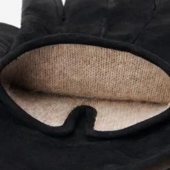 Silvia (black) - Suede Leather Gloves With Luxurious Cashmere Lining -Fratelli Orsini Shop Silvia suede black women fratelli orsini 5 3b273853 b12a 4295 b671 52553f66ce37