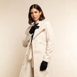 Silvia (black) - Suede Leather Gloves With Luxurious Cashmere Lining -Fratelli Orsini Shop Silvia suede black women fratelli orsini 8