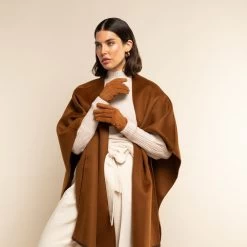 Silvia (cognac) - Suede Leather Gloves With Luxurious Cashmere Lining -Fratelli Orsini Shop Silvia suede camel women fratelli orsini 10