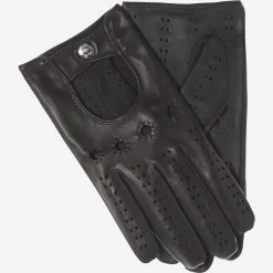 Umberto (black) - Italian Lambskin Leather Driving Gloves & Touchscreen Feature