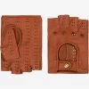 Vincenzo (brown): Fingerless Italian Driving Gloves Made Of American Deerskin Leather