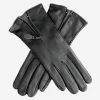 CA0547 (black) - Women's Lambskin Cashmere Lined Leather Gloves With Zipper