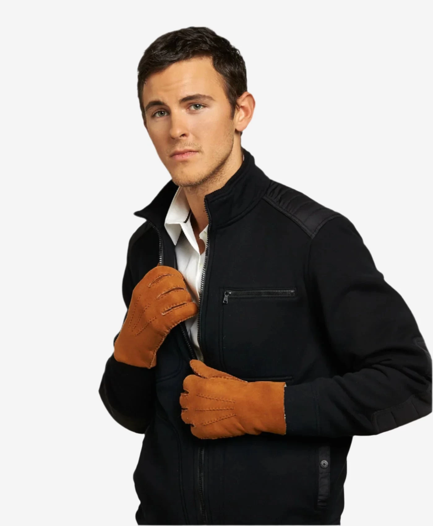 CA3121 (saddle) - Italian Suede Leather Gloves With Luxurious Natural Sheep Fur Lining 3 CA3121 (saddle) - Italian Suede Leather Gloves With Luxurious Natural Sheep Fur Lining - Image 3