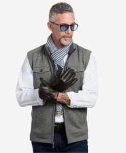 CA3152 (black) - Men's Italian Cashmere Lined Handsewn Dress Gloves -Fratelli Orsini Shop ca3152blk 1 l
