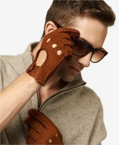CA3198 (cork) - Handsewn Italian Carpincho Men's Driving Gloves -Fratelli Orsini Shop ca3198 v1 l
