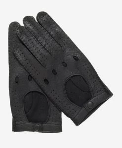 CA3335 (black) - Handsewn Italian Peccary Men's Driving Gloves