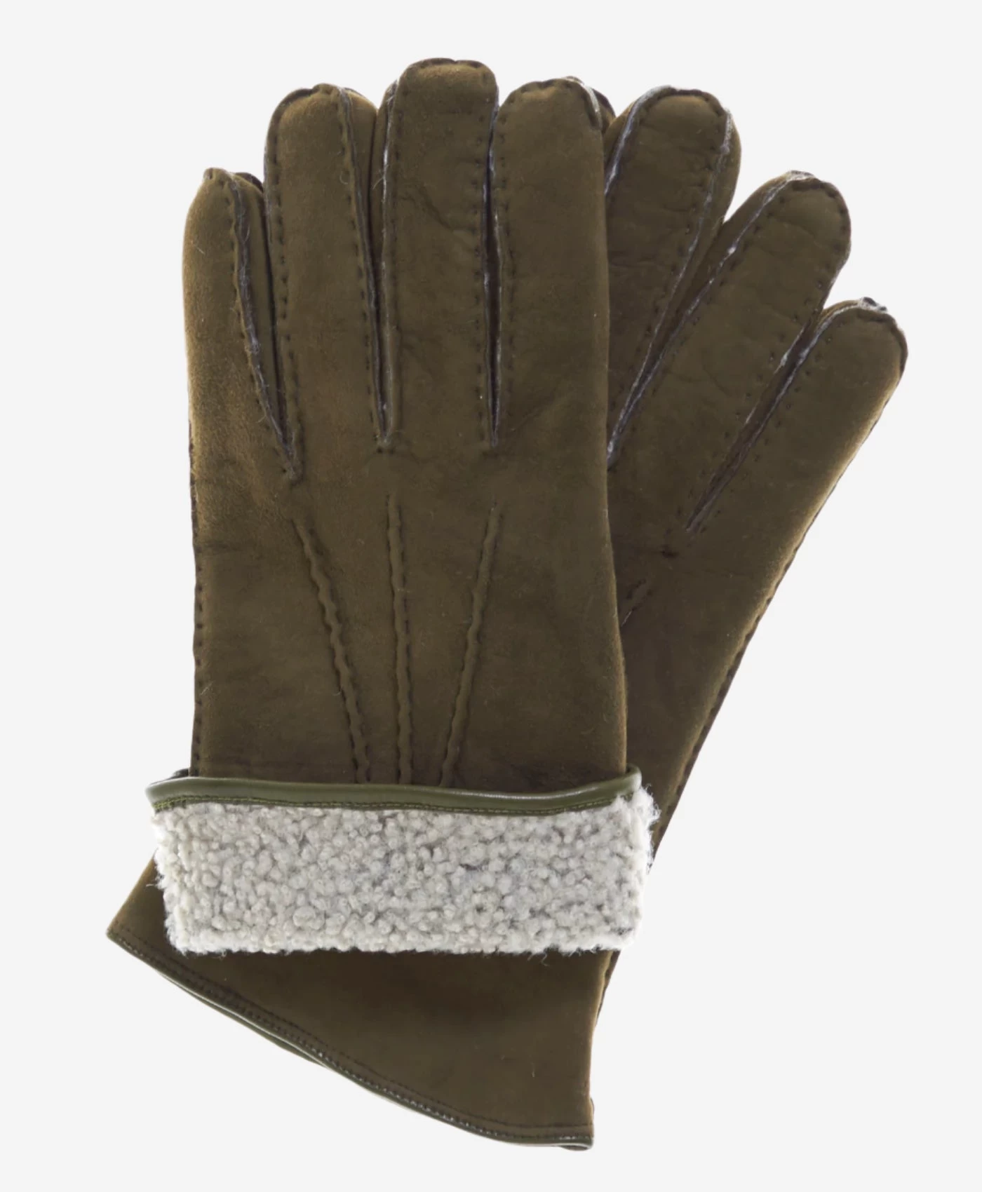 CA3466 (pine) - Men's Italian Handsewn Sueded Lamb Shearling Gloves 2 CA3466 (pine) - Men's Italian Handsewn Sueded Lamb Shearling Gloves - Image 2