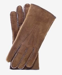 CA3466 (barley) - Men's Italian Handsewn Sueded Lamb Shearling Gloves