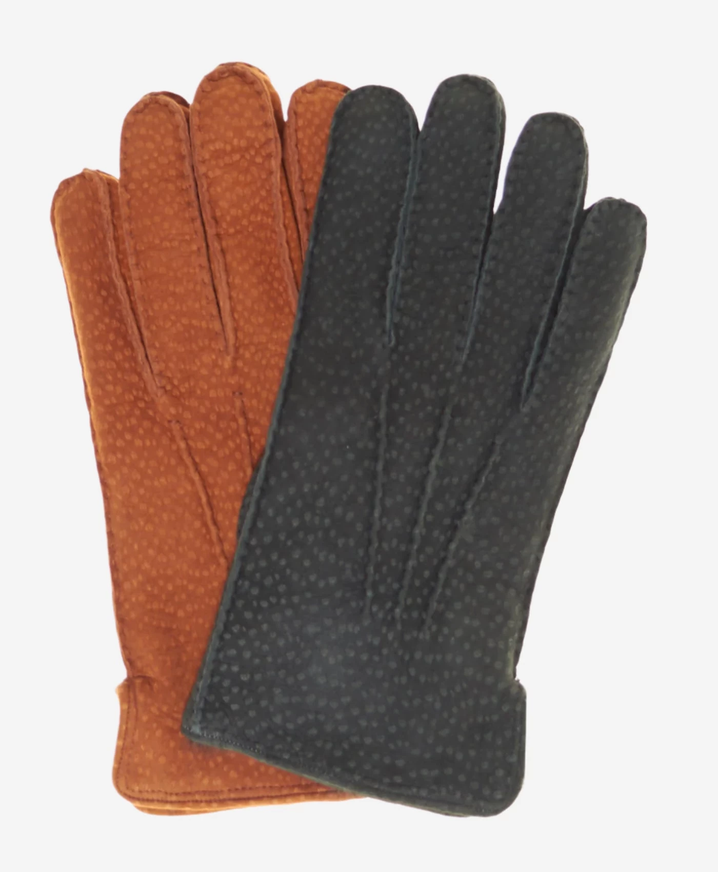 CA3633 (grey) - Handsewn Italian Carpincho Men's Rabbit Fur Lined Dress Gloves 3 CA3633 (grey) - Handsewn Italian Carpincho Men's Rabbit Fur Lined Dress Gloves - Image 3