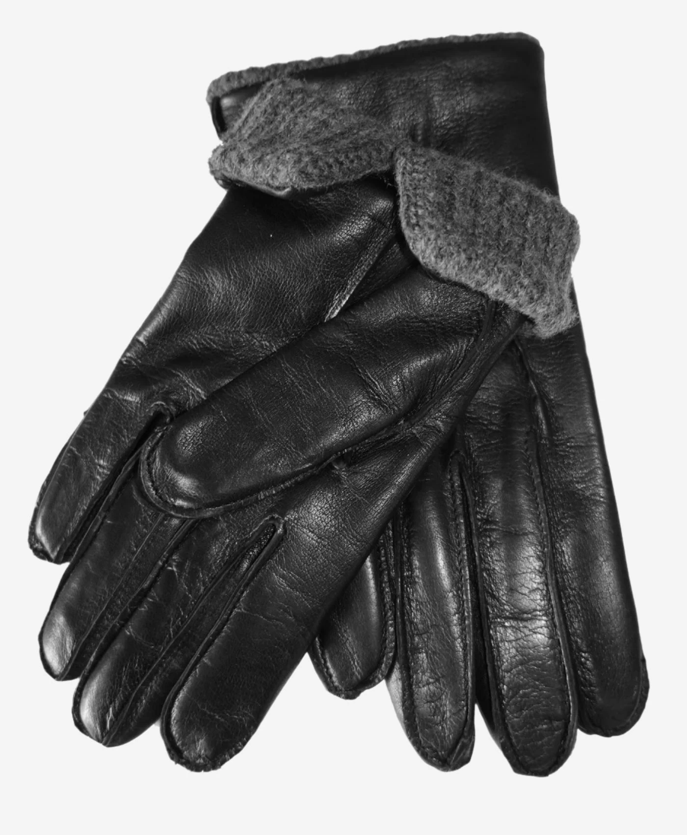 CA3915 (black) - Men's Italian Cashmere Lined Leather Gloves With Ribbed Cashmere Inner Cuff 2 CA3915 (black) - Men's Italian Cashmere Lined Leather Gloves With Ribbed Cashmere Inner Cuff - Image 2