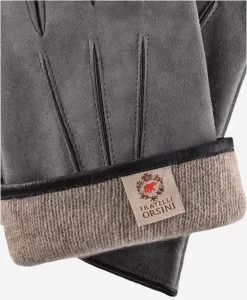 CA3951 (grey) - Men's Italian Cashmere Lined Suede Dress Gloves -Fratelli Orsini Shop ca3951 2 l