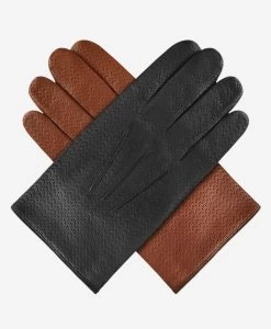 CA3976 (black) - Men's Italian Cashmere Lined Leather Gloves With Unique Contrast Points -Fratelli Orsini Shop ca3976 l 068d6136 c768 4dfc ba4d c8f00e8ecdcf
