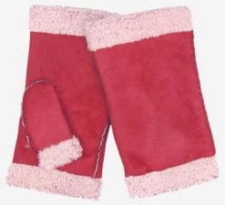 CA4163 (cranberry) - Women's Italian Lamb Shearling Fingerless Gloves