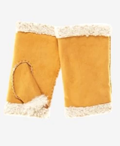 CA4163 (sunshine) - Women's Italian Lamb Shearling Fingerless Gloves