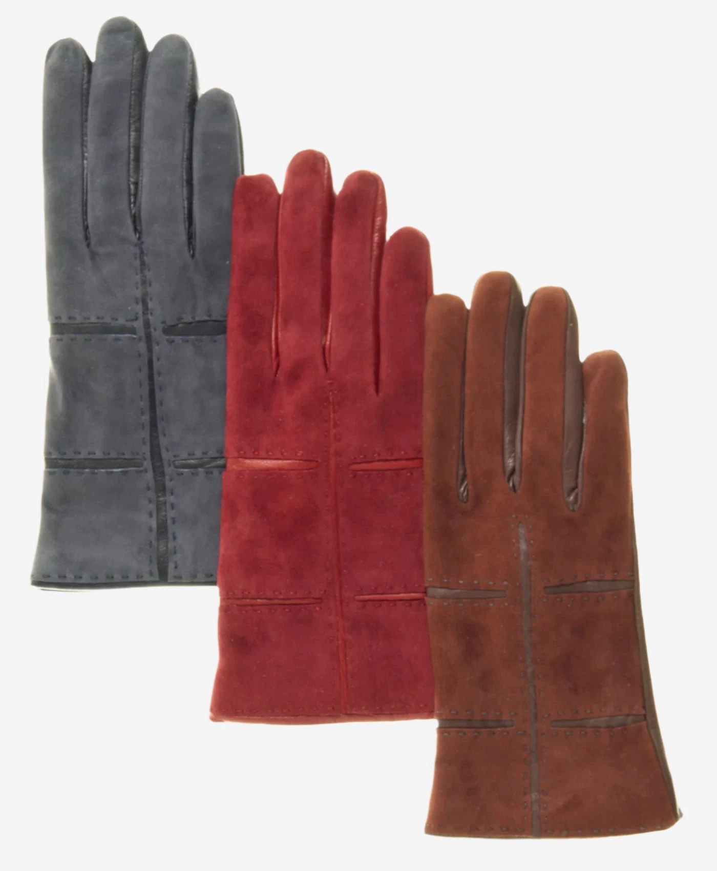 CA4330 (brown) - Women's Italian Cashmere Lined Suede Gloves With Lambskin Palms And Inserts 2 CA4330 (brown) - Women's Italian Cashmere Lined Suede Gloves With Lambskin Palms And Inserts - Image 2