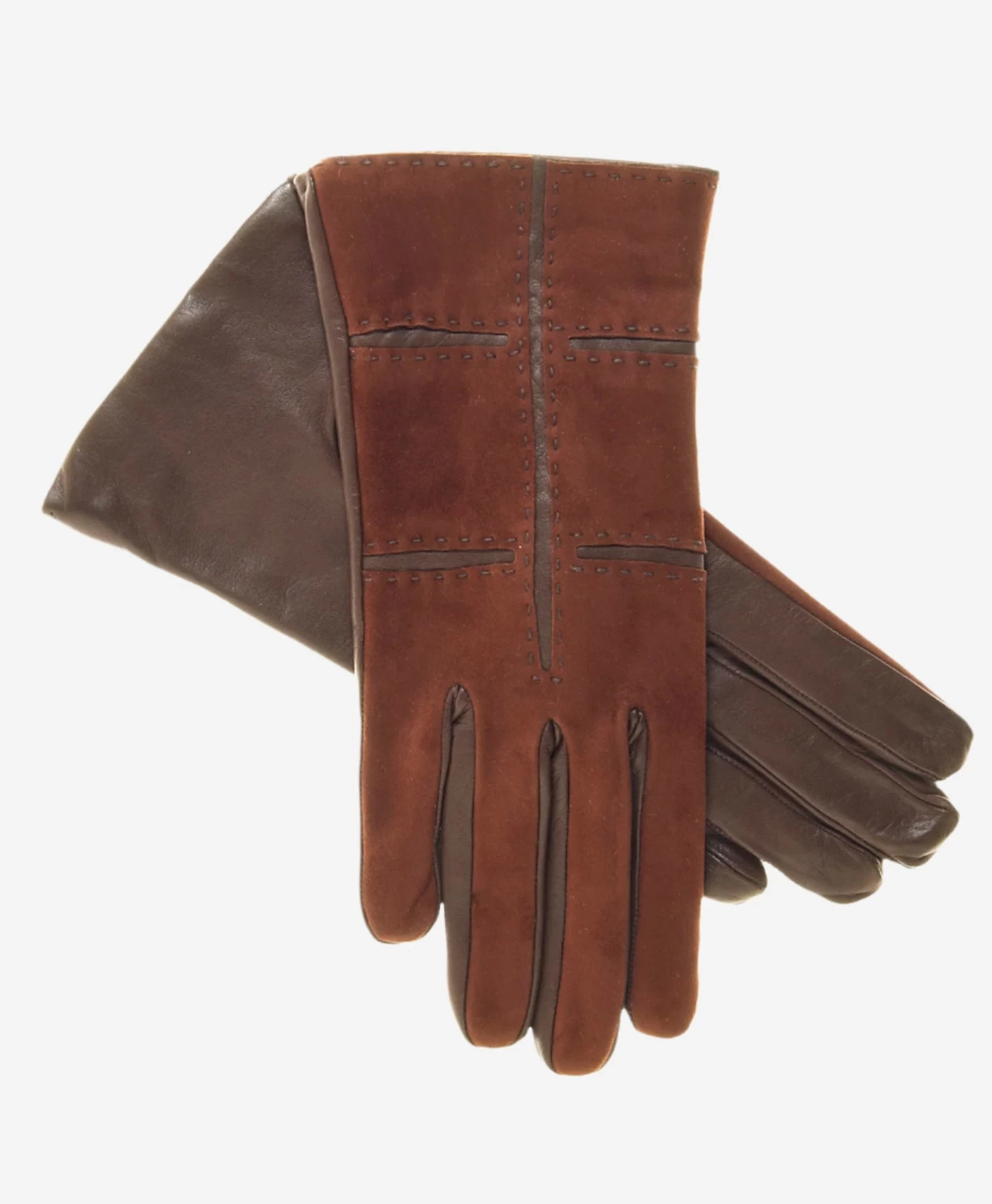 CA4330 (brown) - Women's Italian Cashmere Lined Suede Gloves With Lambskin Palms And Inserts 1 CA4330 (brown) - Women's Italian Cashmere Lined Suede Gloves With Lambskin Palms And Inserts
