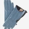 CA4348 (sky) - Women's Italian Cashmere Lined Leather Gloves With Side Zipper