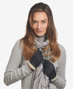 CA4384 (navy) - Women's Italian Cashmere Lined Peccary Gloves -Fratelli Orsini Shop ca4384 b l