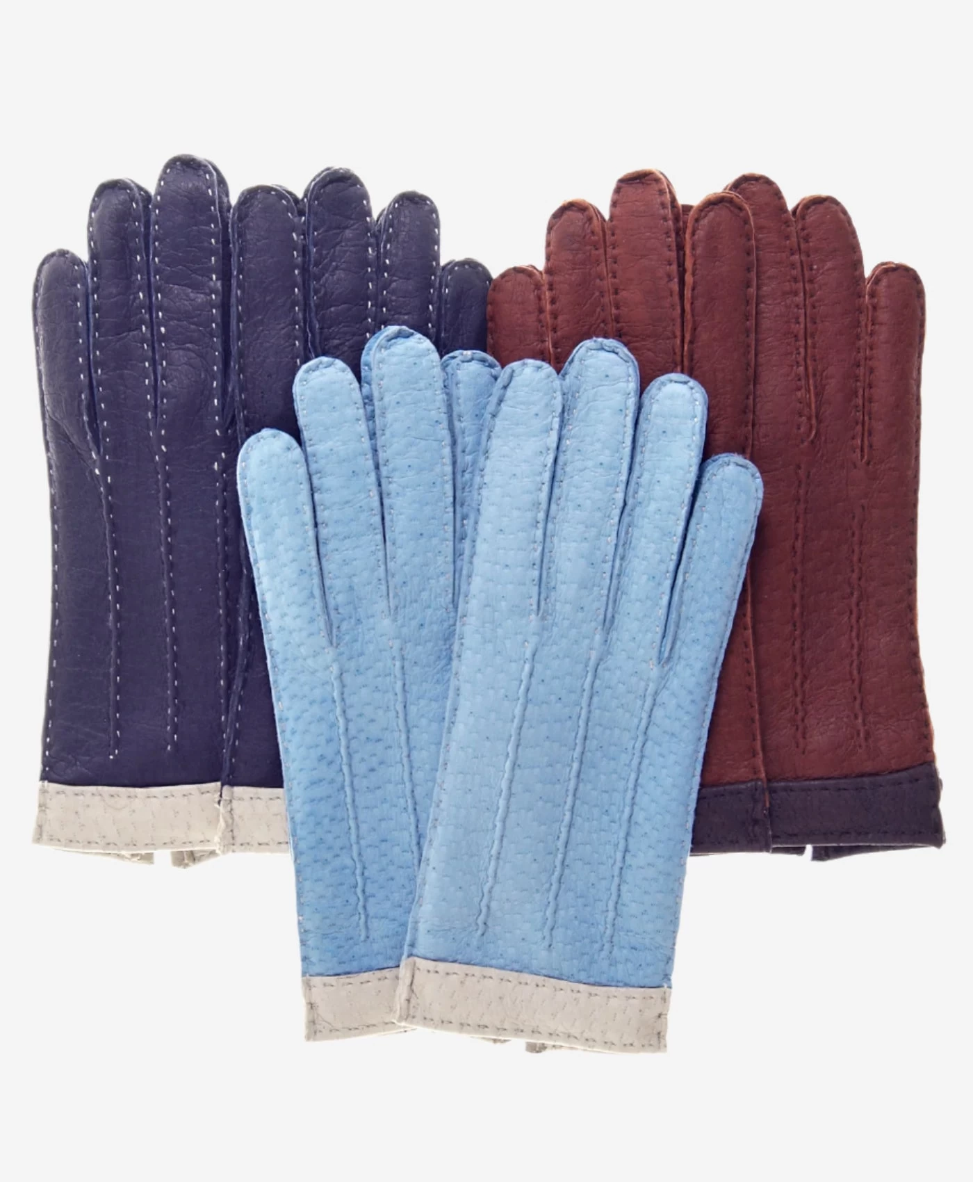 CA4384 (sky) - Women's Italian Cashmere Lined Peccary Gloves 5 CA4384 (sky) - Women's Italian Cashmere Lined Peccary Gloves - Image 5