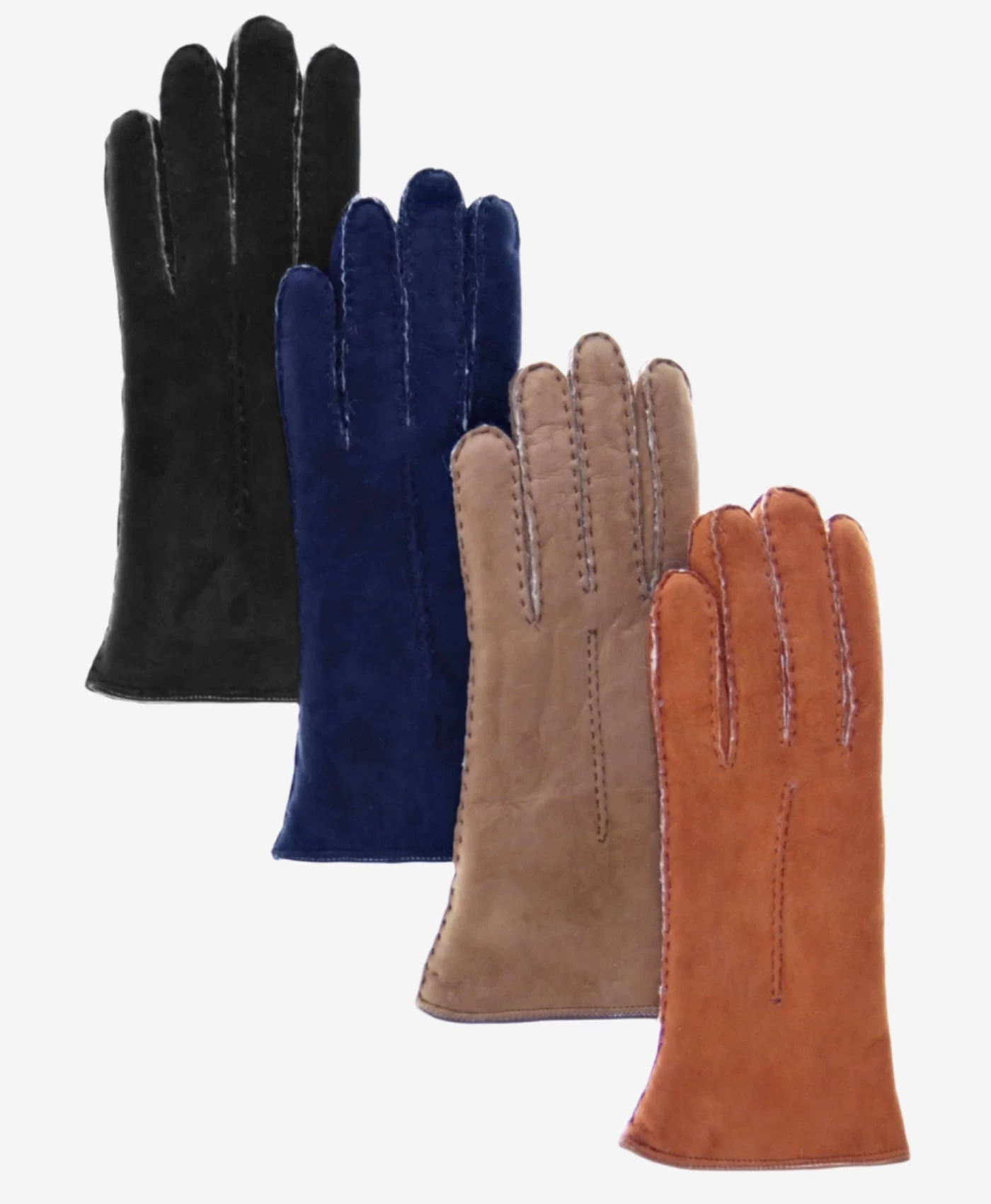 CA4465 (hazel) - Women's Italian Handsewn Sueded Lamb Shearling Gloves 4 CA4465 (hazel) - Women's Italian Handsewn Sueded Lamb Shearling Gloves - Image 4