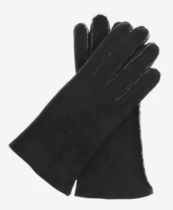 CA4465 (black) - Women's Italian Handsewn Sueded Lamb Shearling Gloves