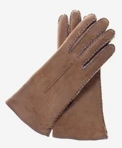 CA4465 (hazel) - Women's Italian Handsewn Sueded Lamb Shearling Gloves