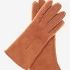 CA4465 (saddle) - Women's Italian Handsewn Sueded Lamb Shearling Gloves