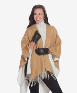 CA4661 (black) - Women's Handsewn Cashmere Lined Deerskin Gloves With Distinctive Strap And Buckle -Fratelli Orsini Shop ca4661 blk2 l